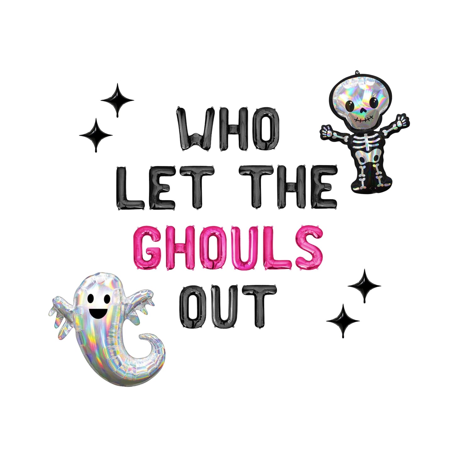 Who Let The Ghouls Out Letter Balloon Kit