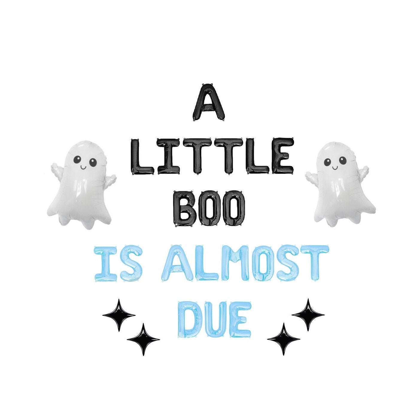 A Little Boo Is Almost Due Letter Balloon Kit