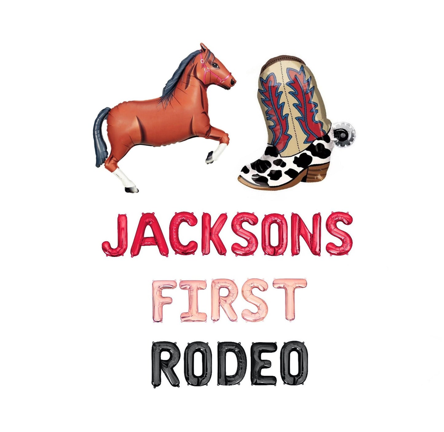 First Rodeo Custom 1st Birthday Letter Balloon Kit