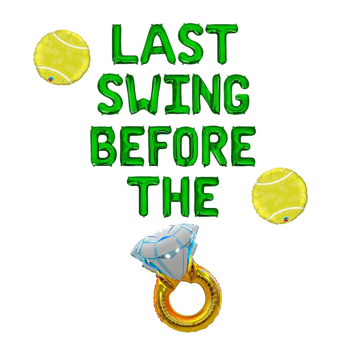 Last Swing Before The Ring Tennis Letter Balloon Kit