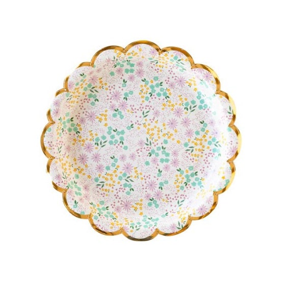 Ditsy Floral Easter Round Paper Plate