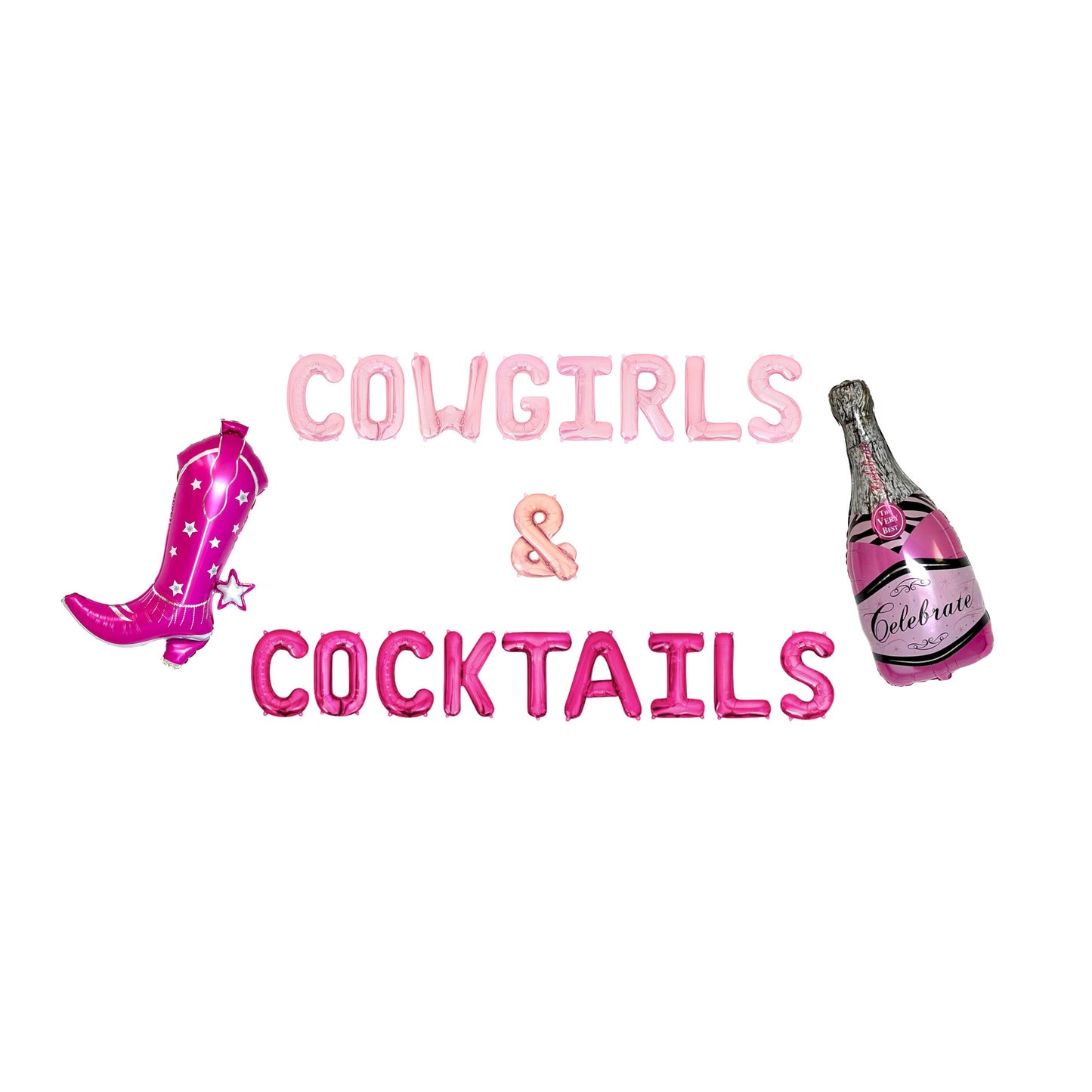 Cowgirls & Cocktails Letter Balloon Kit
