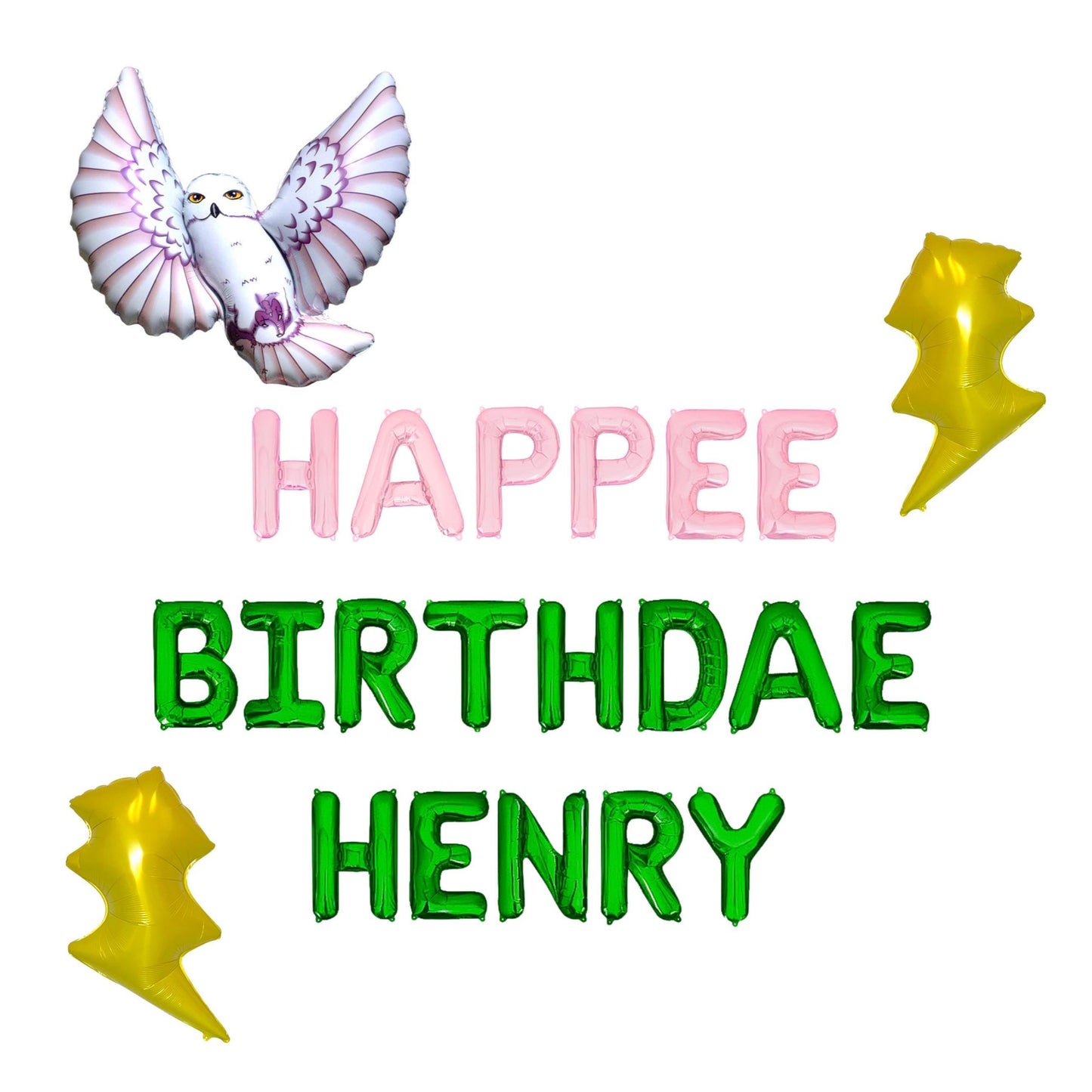 Happee Birthdae Custom Name Letter Balloon Kit