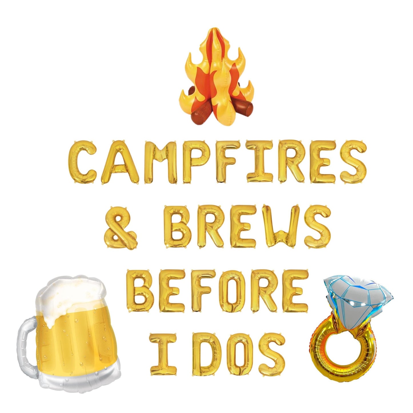 Campfires & Brews Before I Dos Letter Balloon Kit