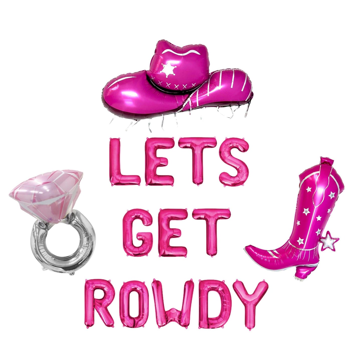 Let's Get Rowdy Letter Balloon Kit