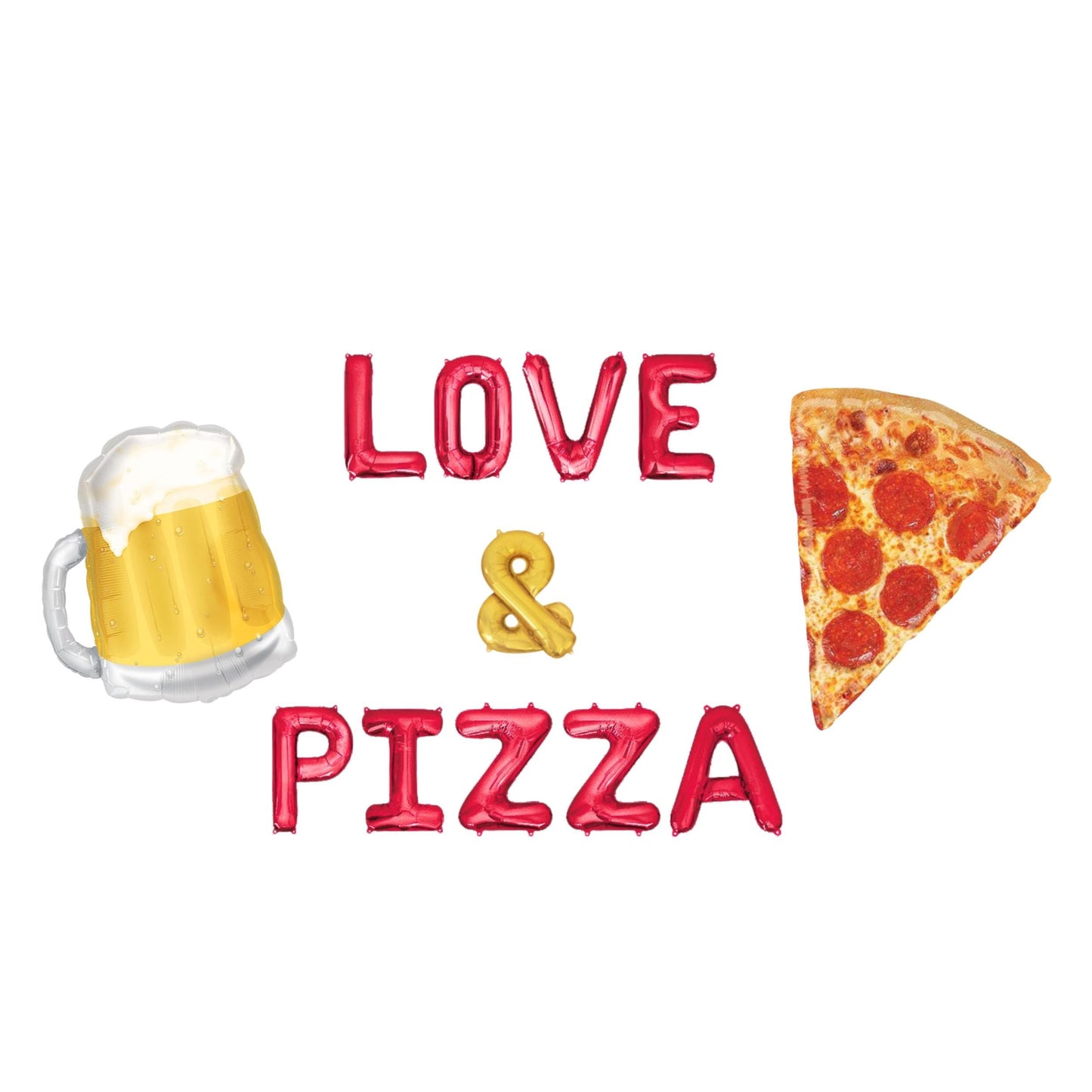 Love & Pizza Letter Balloon Kit
