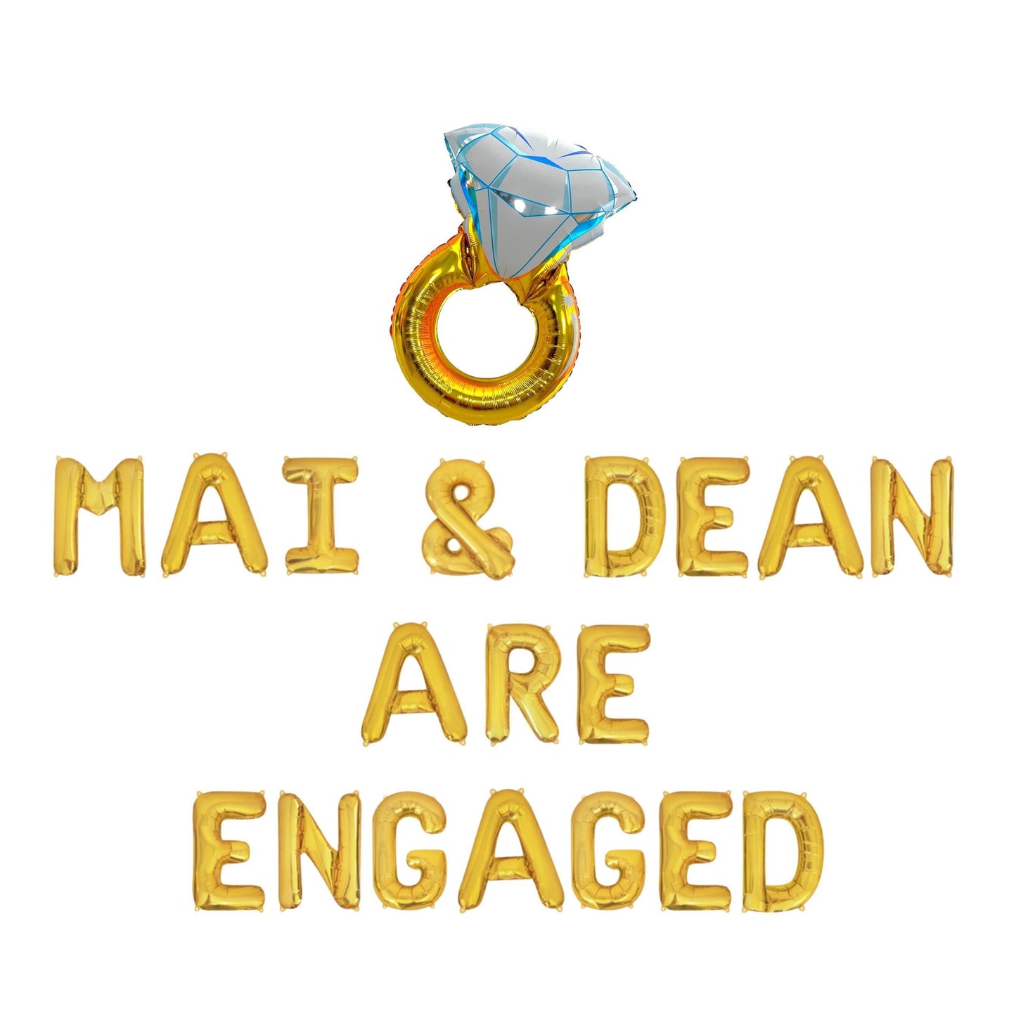They're Engaged Custom Name Letter Balloon Kit
