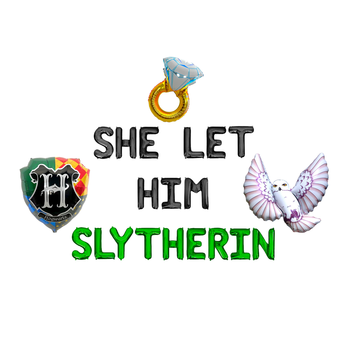 She Let Him Slytherin Letter Balloon Kit