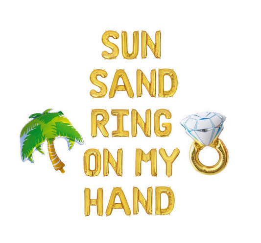 Sun Sand Ring On My Hand Letter Balloon Kit