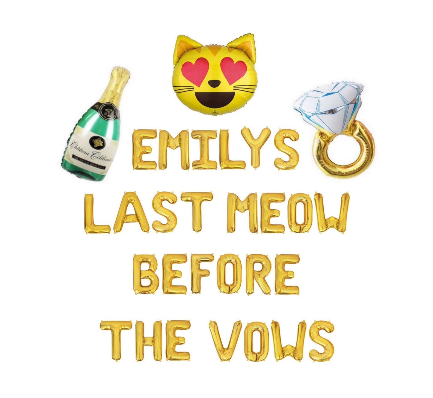 Last Meow Before the Vows Custom Letter Balloon Kit