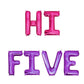 Hi Five 5th Birthday Letter Balloon Kit