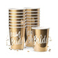 Gold Metallic Bride And Team Bride Bachelorette Themed Paper Cups