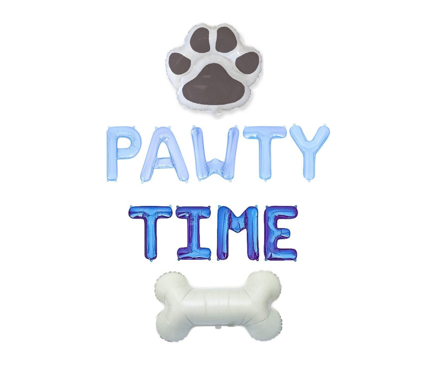 Pawty Time Dog Themed Birthday Letter Balloon Kit