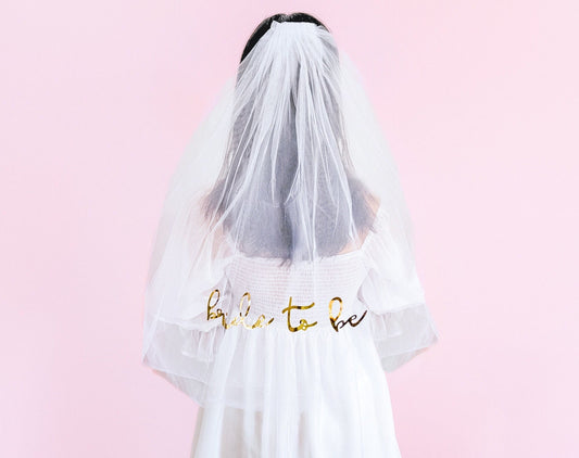 Gold Bride To Be Comb Veil