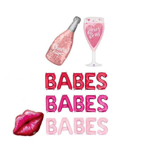 Babes Babes Babes Valentines Day Themed Letter Balloon Kit