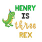 Custom Name Is Three Rex Birthday Letter Balloon Kit