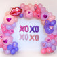 Valentines XOXO Pink and Purple Balloon Garland Kit