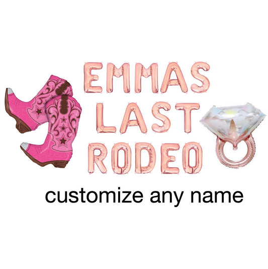 Custom Names Last Rodeo (Rose) Letter Balloon Kit