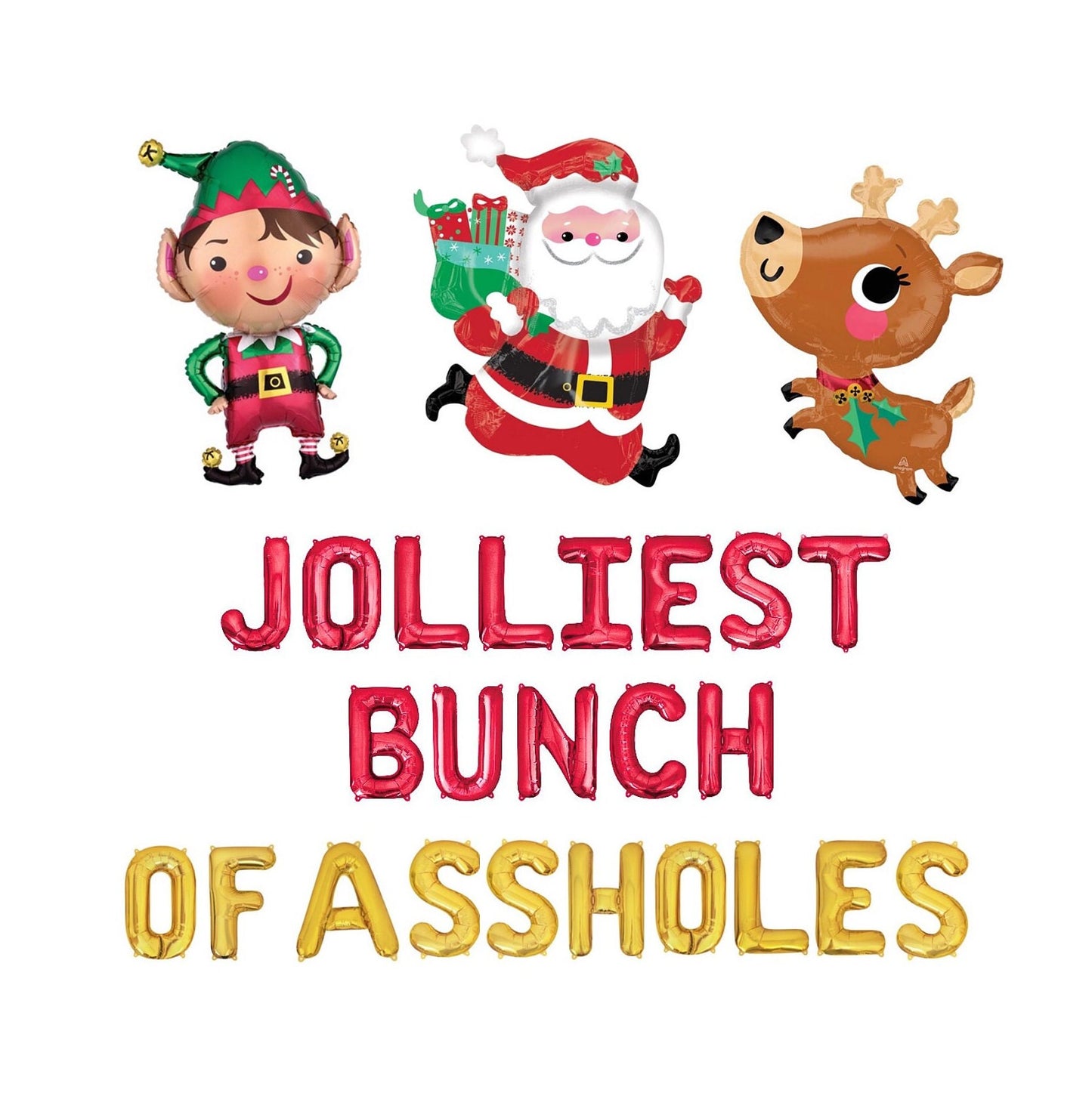 Jolliest Bunch of Assholes Christmas Letter Balloon Kit