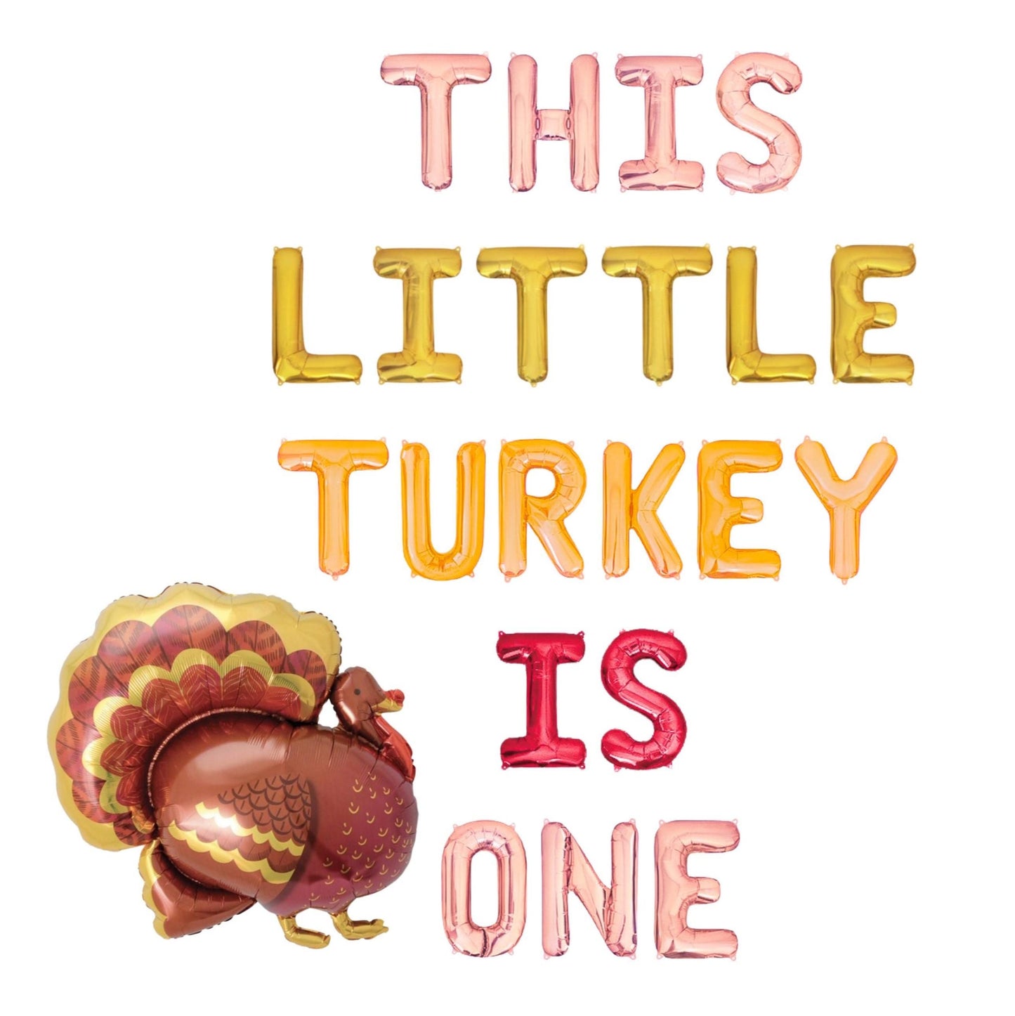 This Little Turkey Is One Letter Balloon Kit