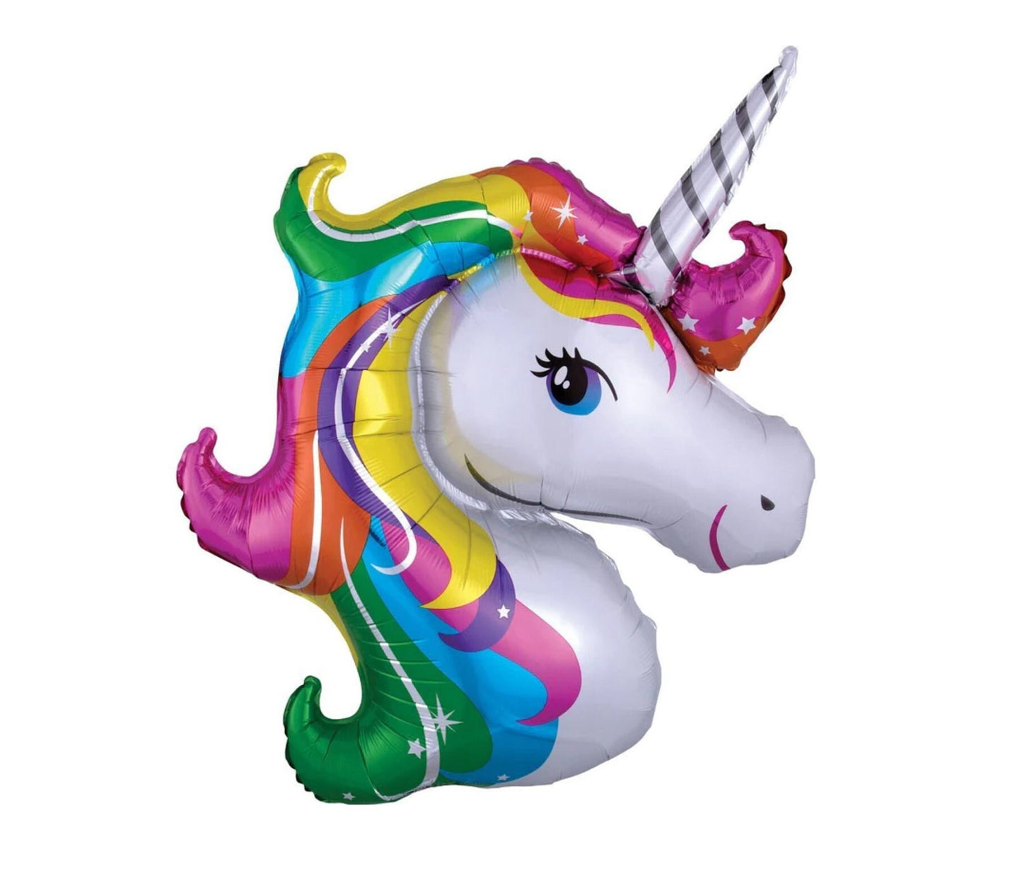 Rainbow Haired Unicorn Head Balloon