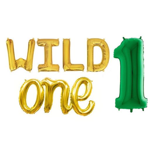 Wild One With Jumbo 1 Birthday Letter Balloon Kit