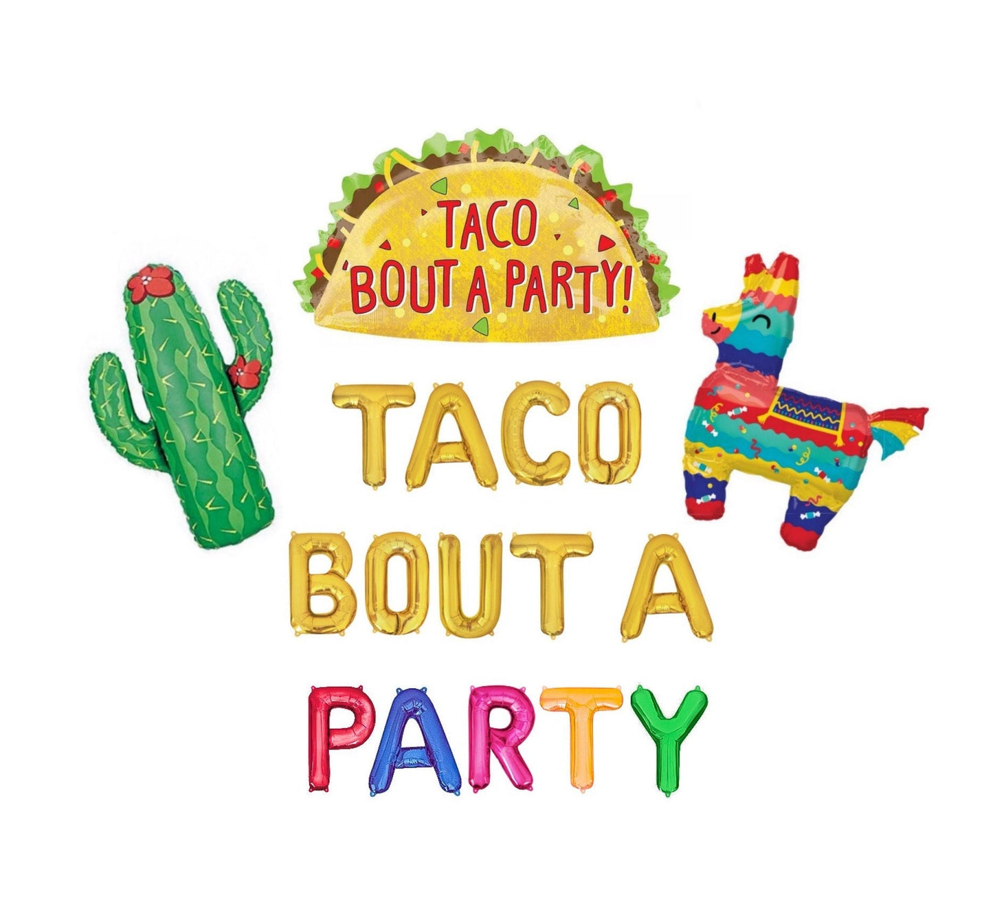 Taco Bout A Party Taco Themed Letter Balloon Kit