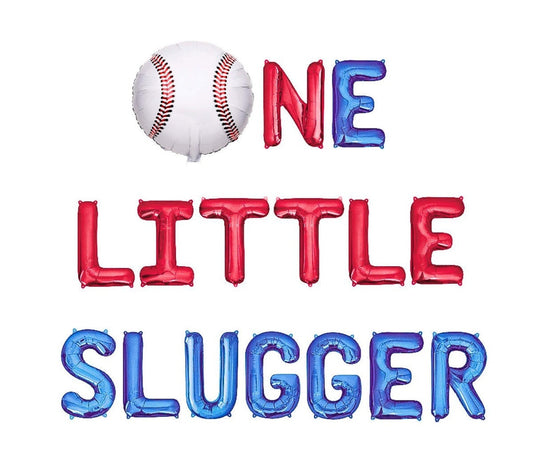 One Little Slugger Baseball Themed Letter Balloon Kit