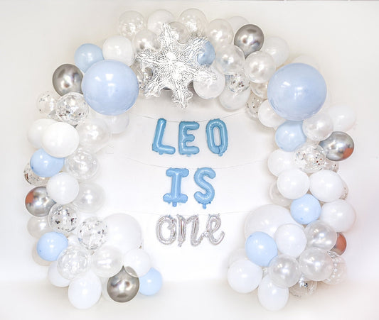 Blue Winter Onederland Balloon Garland Kit