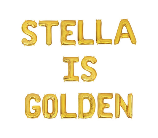 Custom Name Is Golden Birthday Letter Balloon Kit