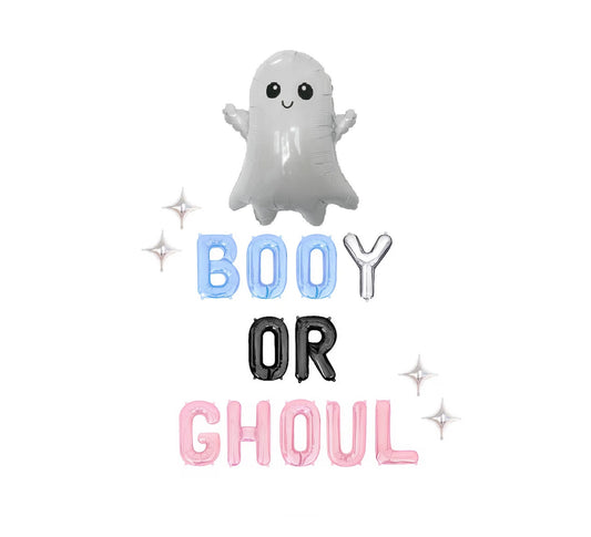 BooY or Ghoul Halloween Baby Shower Letter Balloon Kit