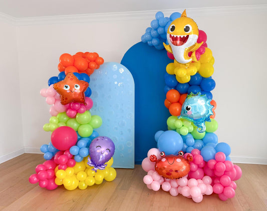 Shark Birthday Balloon Garland Kit