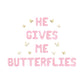 He Gives Me Butterflies Letter Balloon Kit