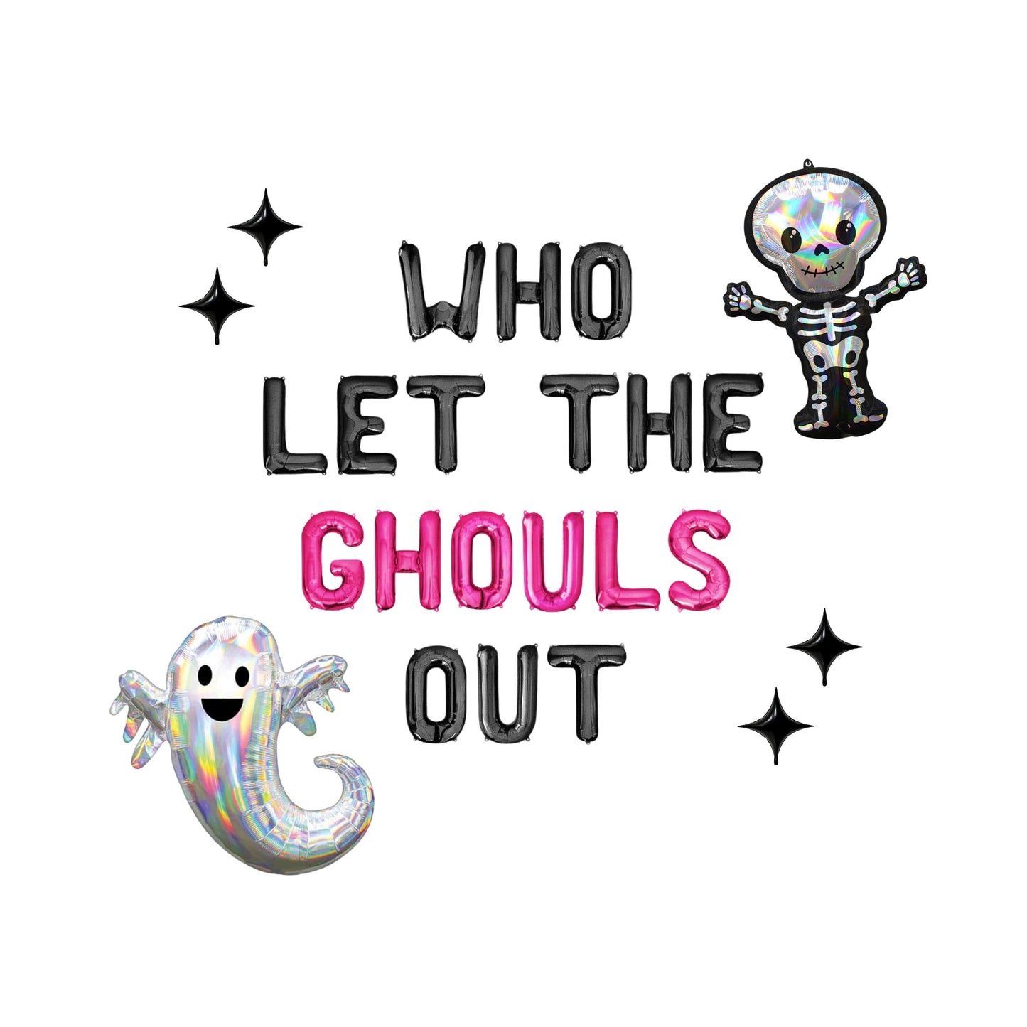 Who Let The Ghouls Out Letter Balloon Kit 