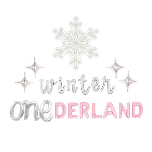 Winter OneDerland Birthday Letter Balloon Kit