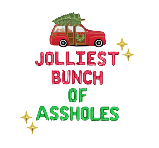 Jolliest Bunch Of Assholes Green Red Christmas Letter Balloon Kit