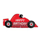 Red Happy Birthday Race Car Balloon