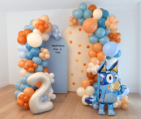 Blue Dog 2nd Birthday Balloon Garland Kit