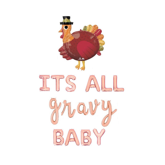 Its All Gravy Baby Thanksgiving Themed Letter Balloon Kit