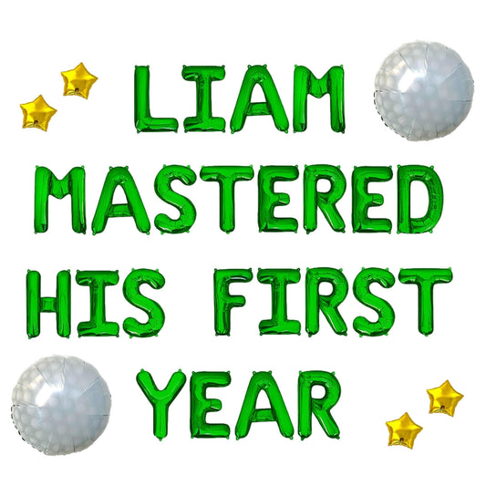 Custom Name Mastered His First Year Letter Balloon Kit