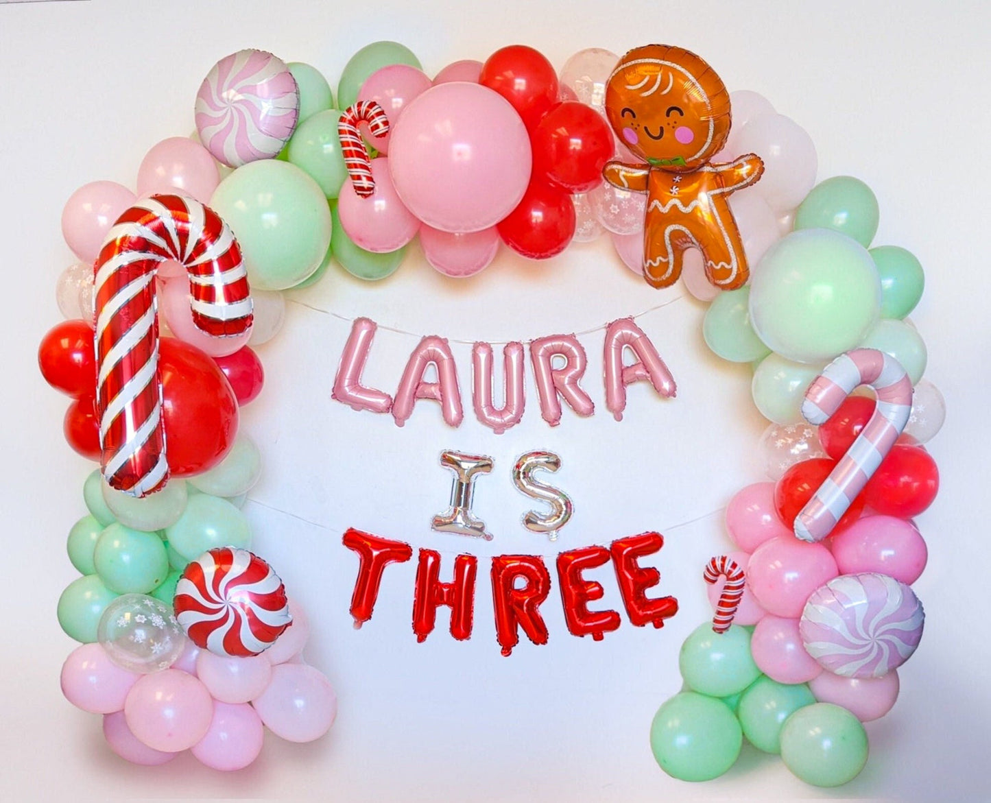 Mint & Pink Birthday Christmas Balloon Garland Kit