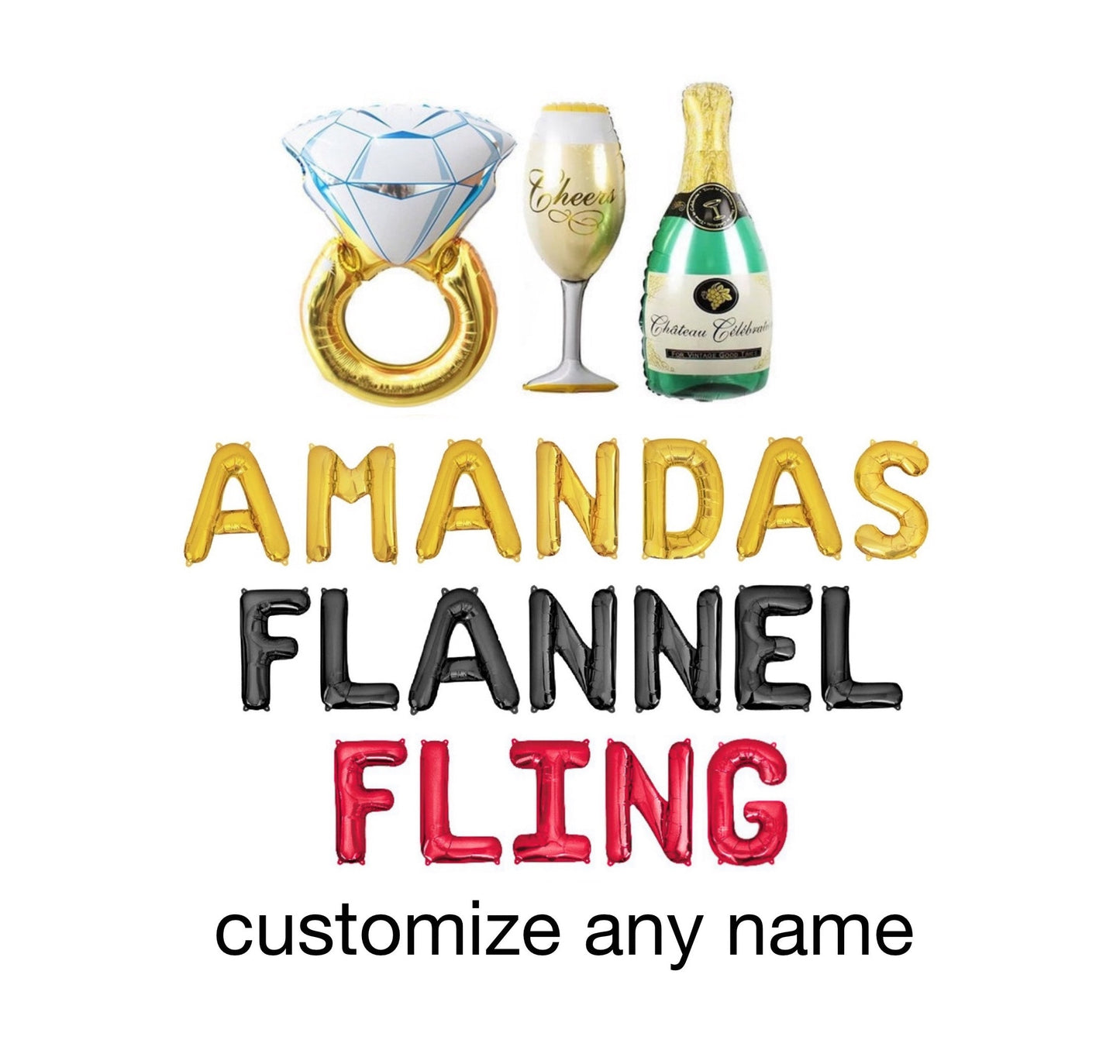 Custom Name Flannel Fling Letter Balloon Kit