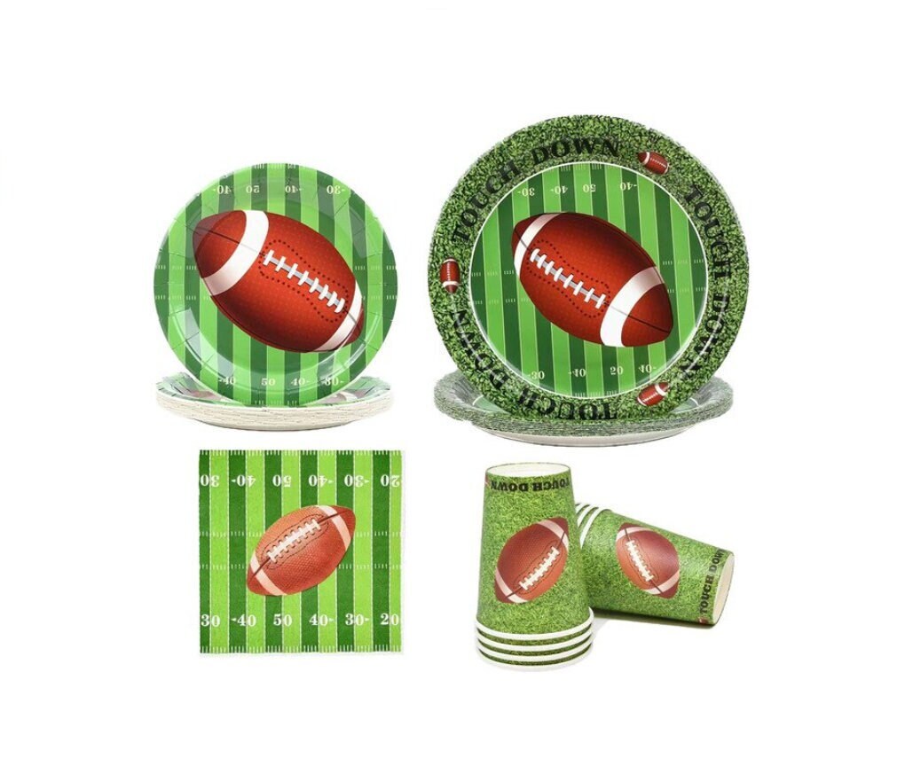 Football Themed Paper Plates Napkins And Cups