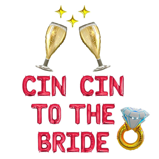 Cin Cin To The Bride Letter Balloon Kit Red