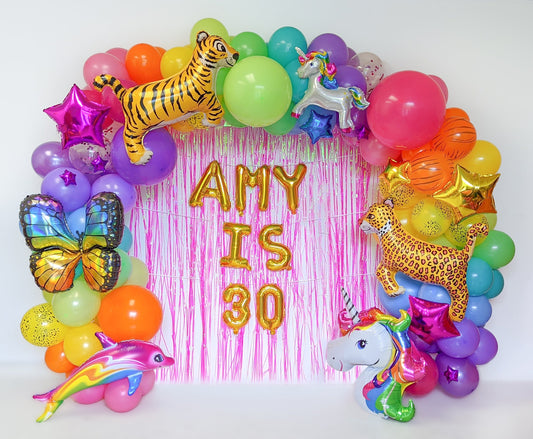 Rainbow Unicorn Dolphin Balloon Garland Kit