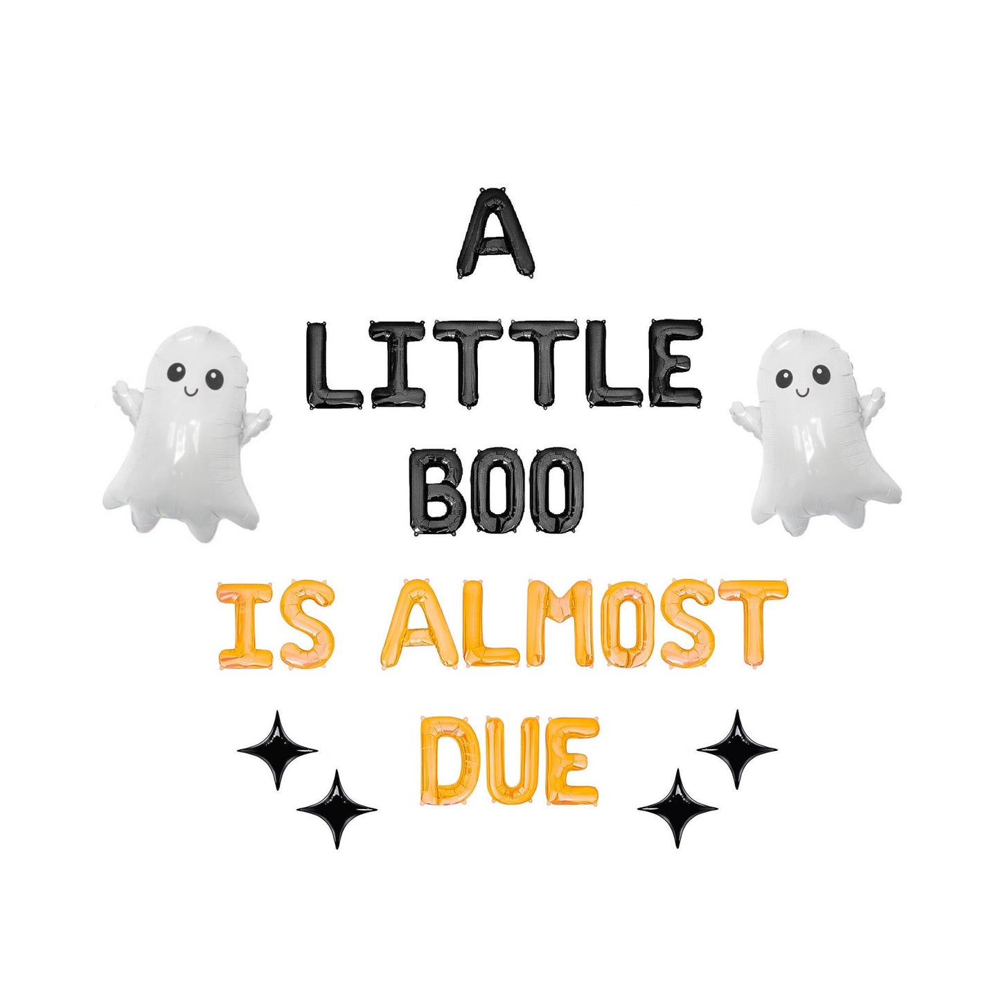 A Little Boo Is Almost Due Orange Letter Balloon Kit