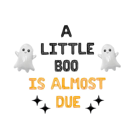 A Little Boo Is Almost Due Orange Letter Balloon Kit