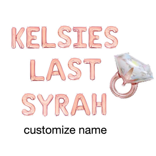 Custom Names Last Syrah Rose Letter Balloon Kit