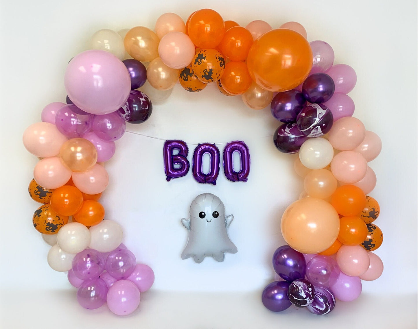 Orange & Purple Boo Halloween Balloon Garland Kit