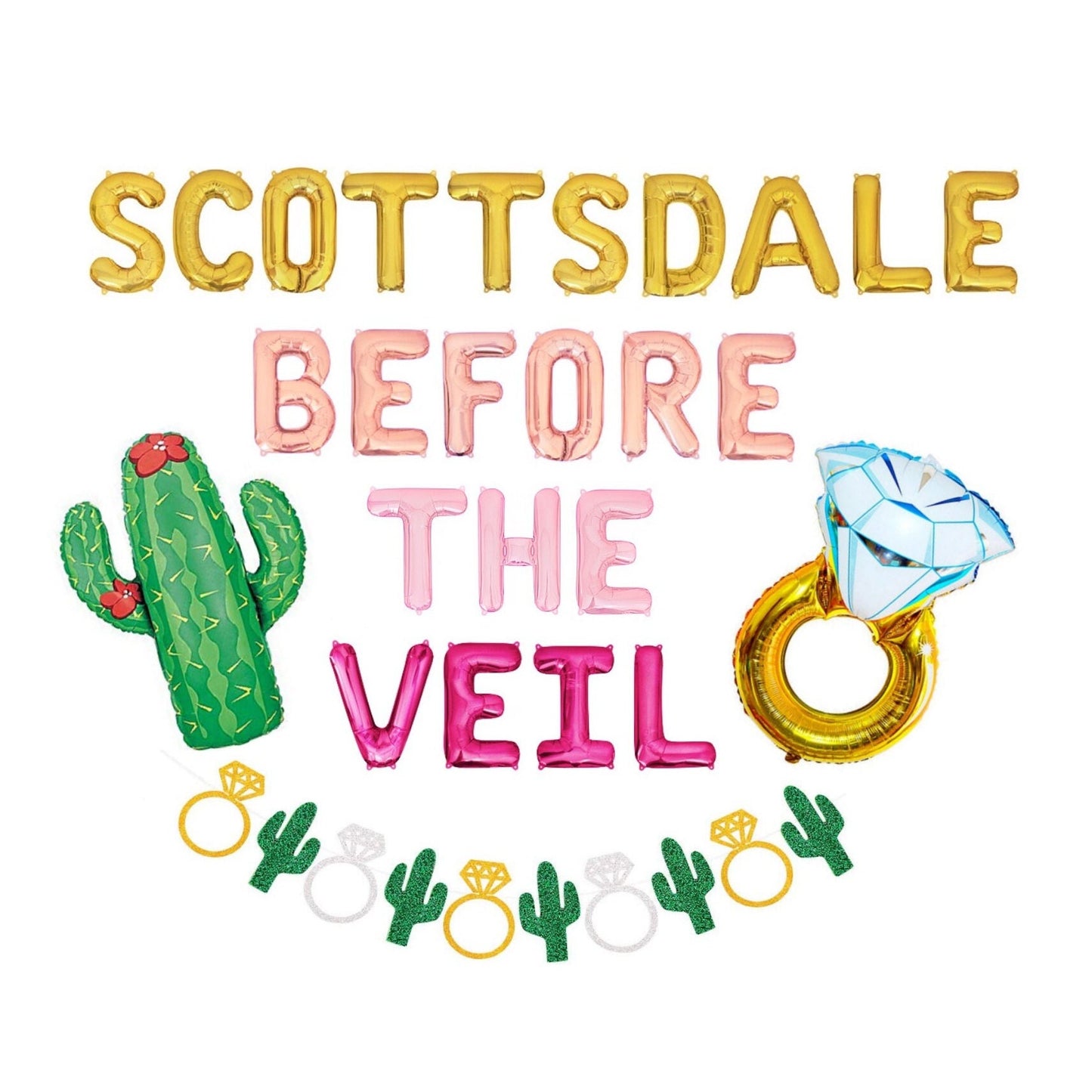 Scottsdale Before The Veil Bachelorette Letter Balloon Kit